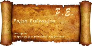 Pajzs Eufrozina névjegykártya